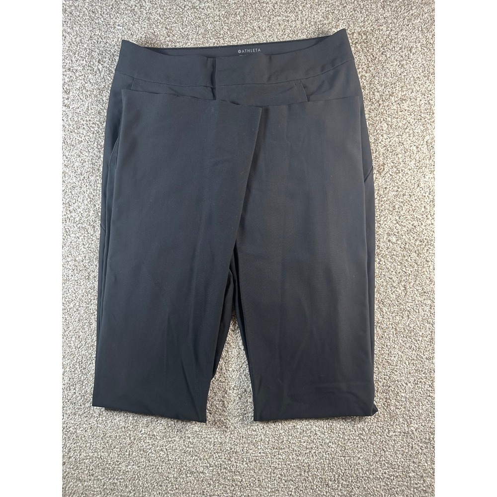 Athleta Stellar Flare Trouser Black Tall Size 10T Yoga Work Office Pants
